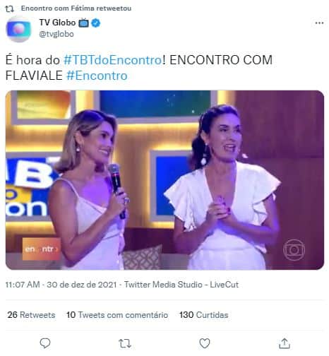 Flávia Alessandra e Fátima Bernardes no "Encontro" (Foto: Reprodução/Twitter/TV Globo) Flávia Alessandra e Fátima Bernardes no "Encontro" (Foto: Reprodução/Twitter/TV Globo)