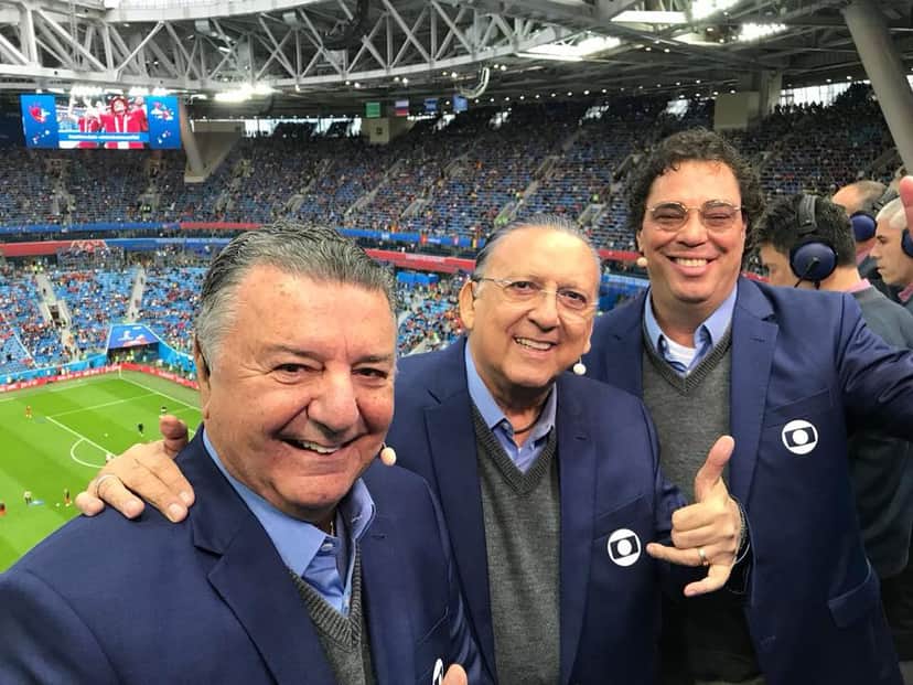 Galvão Bueno ao lado de seus fieis escudeiros na Globo (Foto: Reprodução) Galvão Bueno ao lado de seus fieis escudeiros na Globo (Foto: Reprodução)