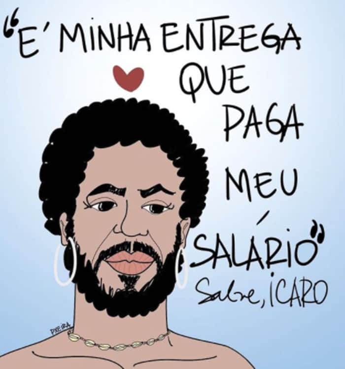Ilustração de Ícaro Silva que a atriz Letícia Colin publicou em seu Instagram (Foto: Reprodução) Ilustração de Ícaro Silva que a atriz Letícia Colin publicou em seu Instagram (Foto: Reprodução)