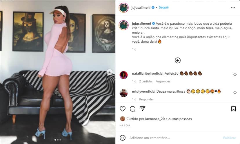 Juju Salimeni exibe corpão sensual - Foto: Reprodução Juju Salimeni exibe corpão sensual - Foto: Reprodução