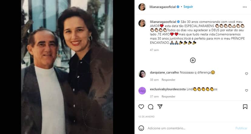 Lílian Taranto se declara ao esposo - Foto: Reprodução Lílian Taranto se declara ao esposo - Foto: Reprodução