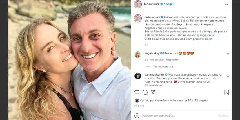 "Acabou!’", após Angélica falar de história de fim com Luciano, apresentador expõe textão: "Falar dela" "Acabou!’", após Angélica falar de história de fim com Luciano, apresentador expõe textão: "Falar dela"