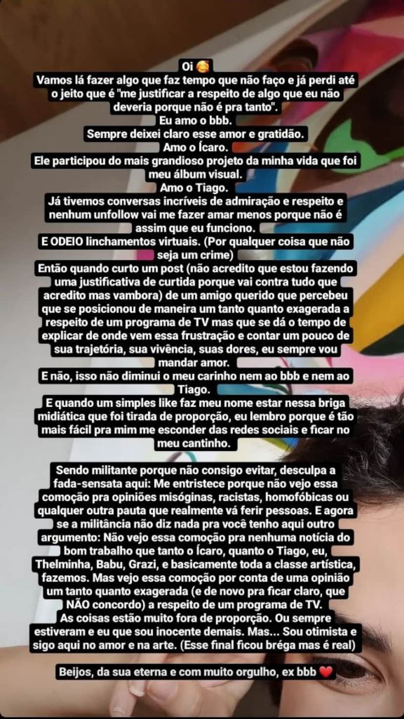Manu Gavassi decidiu se pronunciar sobre a polêmica com Tiago Leifert e Ícaro Silva (Foto: Reprodução) Manu Gavassi decidiu se pronunciar sobre a polêmica com Tiago Leifert e Ícaro Silva (Foto: Reprodução)