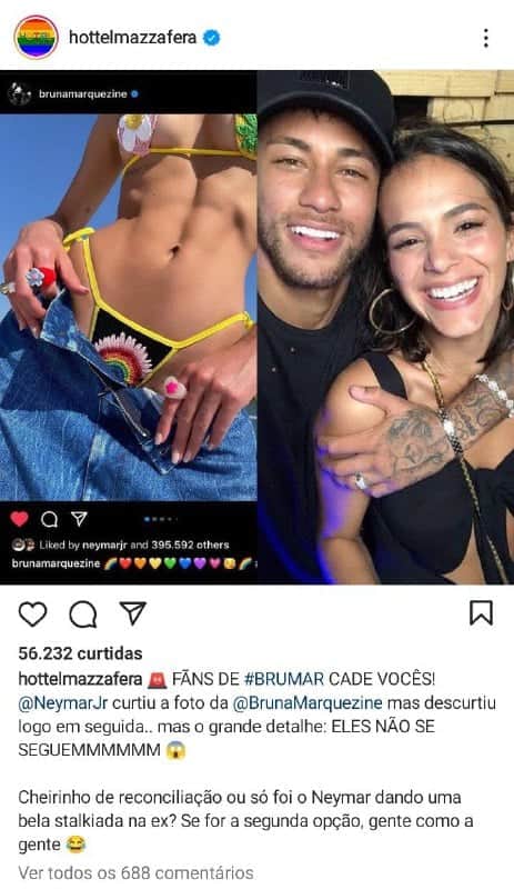 Neymar se rendeu a foto de Bruna Marquezine (Foto: Reprodução) Neymar se rendeu a foto de Bruna Marquezine (Foto: Reprodução)