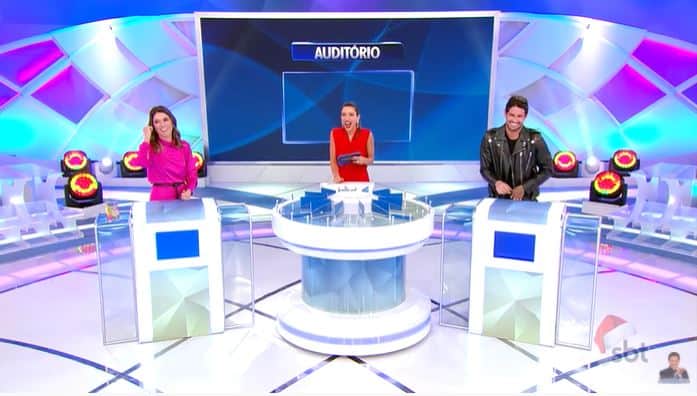 Rebeca Abravanel, Patrícia Abravanel e Pato no "Jogo das Três Pistas" (Foto: Reprodução/SBT) Rebeca Abravanel, Patrícia Abravanel e Pato no "Jogo das Três Pistas" (Foto: Reprodução/SBT)