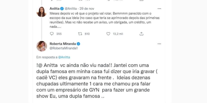 Roberta Miranda expõe puxada de tapete de Leonardo e confirma apunhalada de sertanejo: "Ideias chupadas" Roberta Miranda expõe puxada de tapete de Leonardo e confirma apunhalada de sertanejo: "Ideias chupadas"