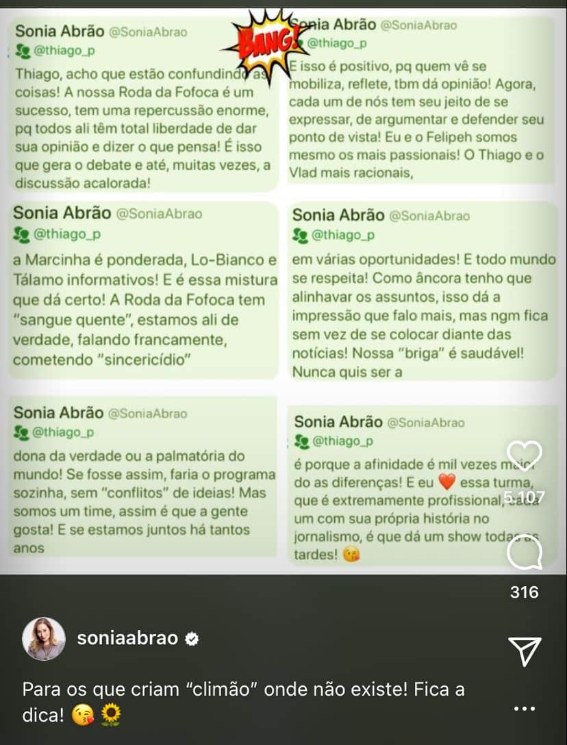 Sonia Abrão tem embate acalorado com colunista do A Tarde é Sua, não se aguenta e revira os olhos Sonia Abrão tem embate acalorado com colunista do A Tarde é Sua, não se aguenta e revira os olhos