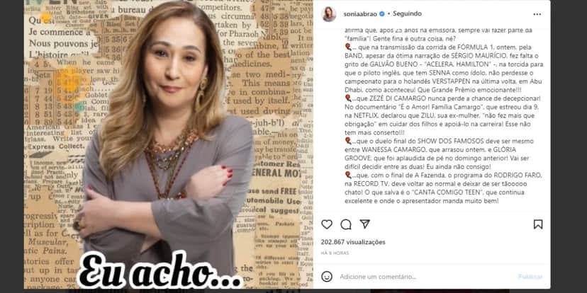 Sonia Abrão perde as estribeiras e detona atração de Rodrigo Faro na Record: "Programa tão chato" Sonia Abrão perde as estribeiras e detona atração de Rodrigo Faro na Record: "Programa tão chato"