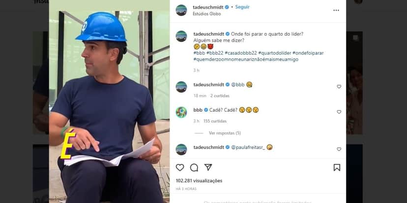 Tadeu Schmidt peita ordem de chefão do BBB, entrega o que não devia e é vetado na Globo Tadeu Schmidt peita ordem de chefão do BBB, entrega o que não devia e é vetado na Globo