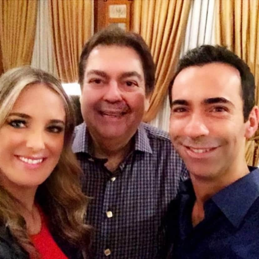 Ticiane Pinheiro, César Tralli e Faustão são amigos de longa data Ticiane Pinheiro, César Tralli e Faustão são amigos de longa data