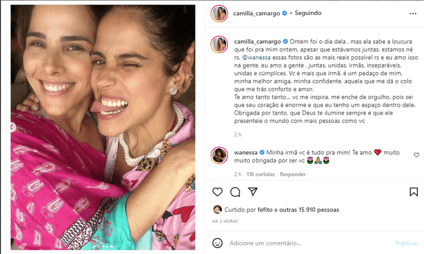 Wanessa e Camilla Camargo (Foto: Reprodução) Wanessa e Camilla Camargo (Foto: Reprodução)