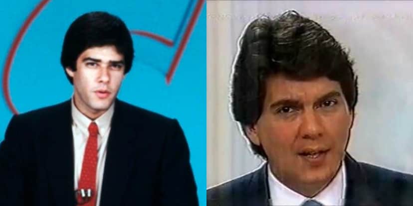 William Bonner 'roubou' o lugar de Rafael Moreno no "SPTV" (Foto: Reprodução/TV Globo/Band) William Bonner 'roubou' o lugar de Rafael Moreno no "SPTV" (Foto: Reprodução/TV Globo/Band)