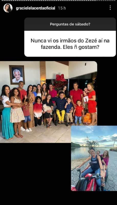Graciele Lacerda ao lado dos irmãos de Zezé Di Camargo (Foto: Reprodução) Graciele Lacerda ao lado dos irmãos de Zezé Di Camargo (Foto: Reprodução)