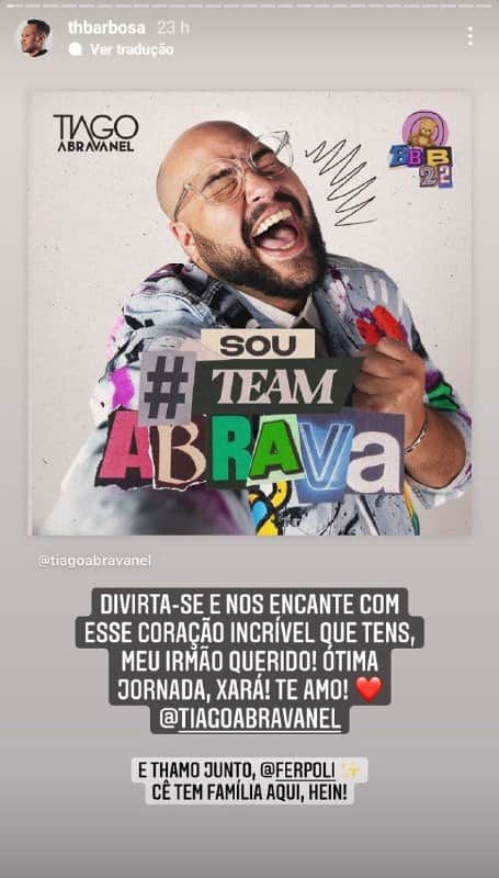 Thiaguinho demonstrou sua mensagem de apoio para Tiago Abravanel, neto de Silvio Santos (Foto: Reprodução) Thiaguinho demonstrou sua mensagem de apoio para Tiago Abravanel, neto de Silvio Santos (Foto: Reprodução)