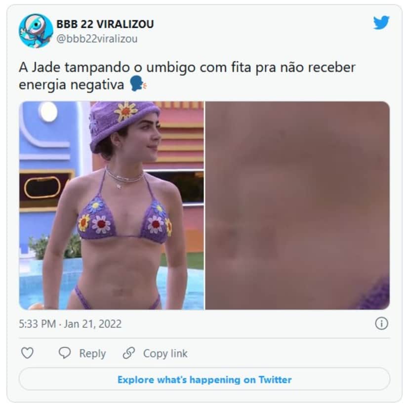 Internautas reagiram fato curioso de Jade (Foto: Reprodução / Twitter) Internautas reagiram fato curioso de Jade (Foto: Reprodução / Twitter)