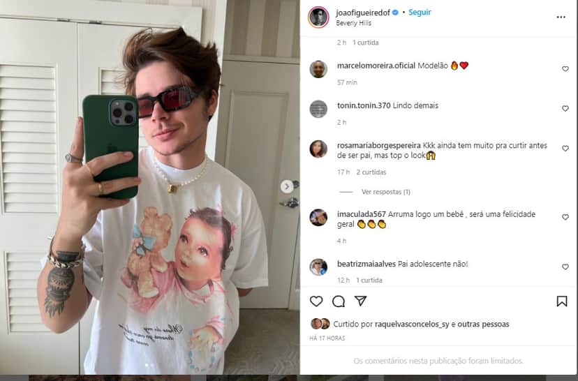 João Figueiredo surgiu com uma camisa sugestiva no Instagram João Figueiredo surgiu com uma camisa sugestiva no Instagram