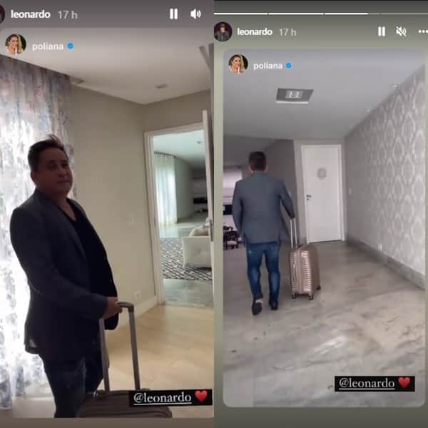 Leonardo foi flagrado nos stories de Poliana Leonardo foi flagrado nos stories de Poliana