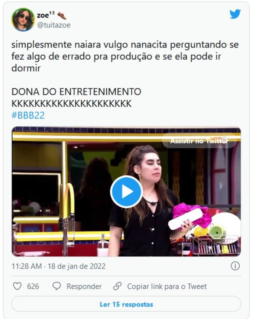 Naiara Azevedo reclama com produção do BBB22 (Foto: Reprodução / Internet) Naiara Azevedo reclama com produção do BBB22 (Foto: Reprodução / Internet)