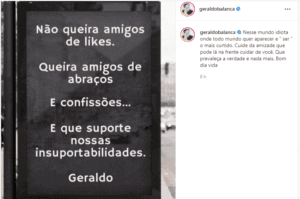 Geraldo Luis faz posts enigmáticos após ser excluídoo de evendo da Record (Foto: Reprodução/Instagram) Geraldo Luis faz posts enigmáticos após ser excluídoo de evendo da Record (Foto: Reprodução/Instagram)