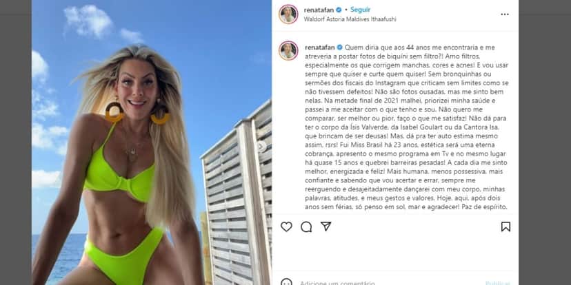 Renata Fan, fora do ar na Band, escandaliza ao mostrar e faz desabafo aberto: "Quem diria que aos 44 anos" Renata Fan, fora do ar na Band, escandaliza ao mostrar e faz desabafo aberto: "Quem diria que aos 44 anos"