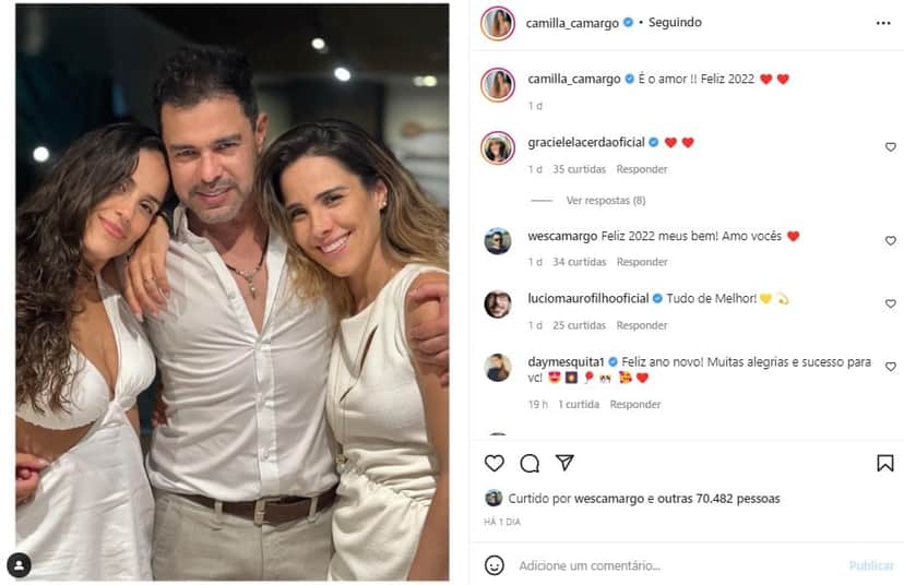 Camilla Camargo postou foto com Zezé e Wanessa, mas evitou Graciele Lacerda (Foto: Reprodução) Camilla Camargo postou foto com Zezé e Wanessa, mas evitou Graciele Lacerda (Foto: Reprodução)