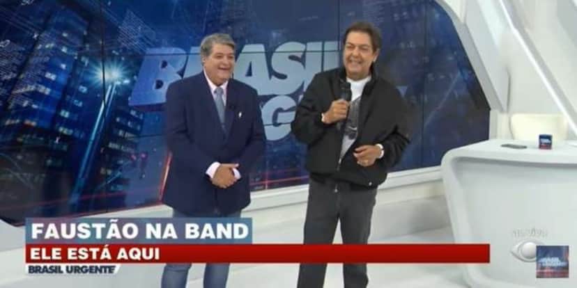 Datena recebeu Faustão na Band e confirmou candidatura nas eleições (Foto: Reprodução) Datena recebeu Faustão na Band e confirmou candidatura nas eleições (Foto: Reprodução)