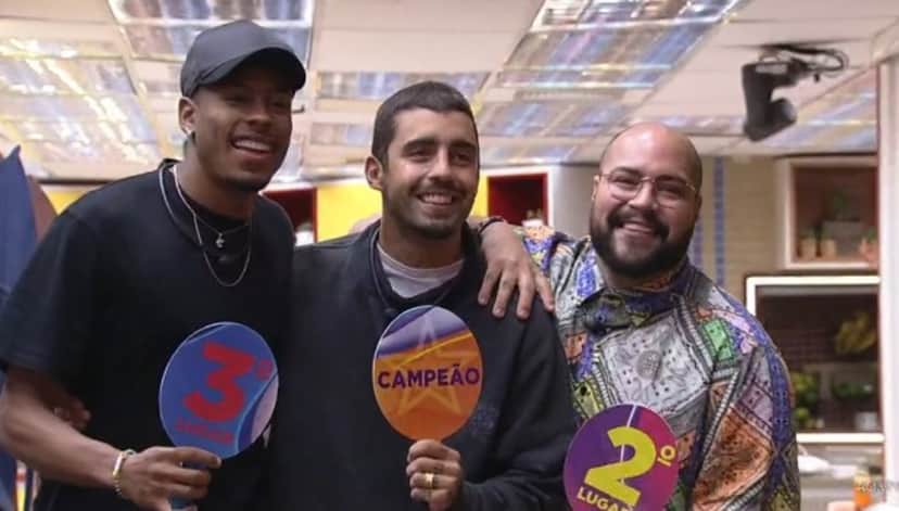 O pódio de Scooby foi entre Paulo André e Tiago (Foto: Reprodução / Globoplay) O pódio de Scooby foi entre Paulo André e Tiago (Foto: Reprodução / Globoplay)