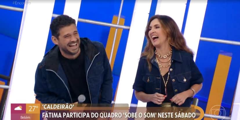 Fátima Bernardes participou do "Caldeirão" com André Curvello (Foto: Reprodução/TV Globo) Fátima Bernardes participou do "Caldeirão" com André Curvello (Foto: Reprodução/TV Globo)