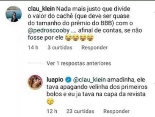 Luana respondeu a seguidora (Foto: Reprodução / Instagram) Luana respondeu a seguidora (Foto: Reprodução / Instagram)
