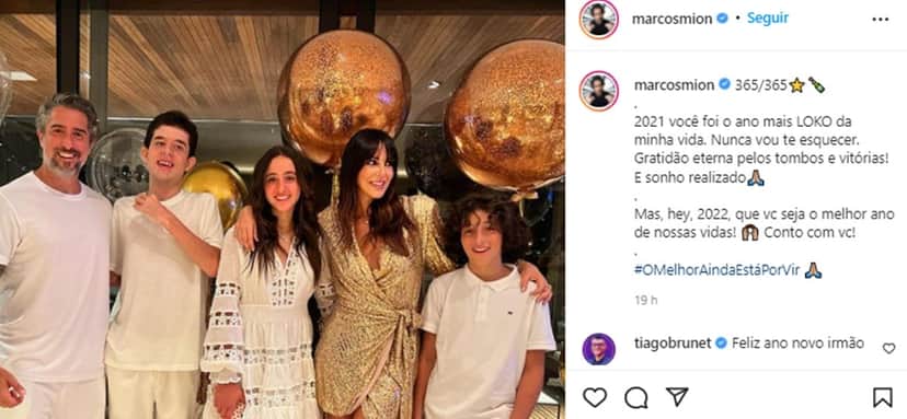 Marcos Mion e sua família em publicação de fim de ano (Reprdução/Instagram) Marcos Mion e sua família em publicação de fim de ano (Reprdução/Instagram)