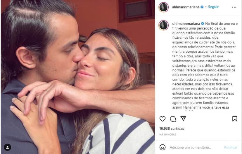 Mariana Uhlmann desabafa sobre 'tempo a dois' com Felipe Simas - Foto: Reprodução Mariana Uhlmann desabafa sobre 'tempo a dois' com Felipe Simas - Foto: Reprodução