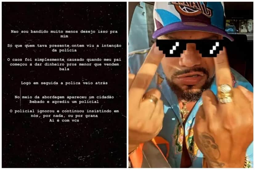 Naldo Benny e seu filho desacatam autoridades nas redes sociais (Montagem/ Instagram) Naldo Benny e seu filho desacatam autoridades nas redes sociais (Montagem/ Instagram)