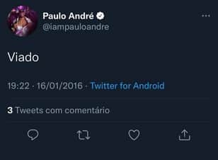 Paulo André teve conteúdo excluído de suas redes (Foto: Reprodução / Internet) Paulo André teve conteúdo excluído de suas redes (Foto: Reprodução / Internet)