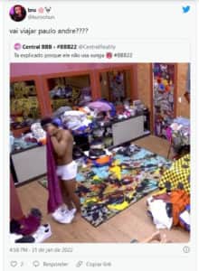 Internautas brincaram com o volume na cueca de P.A (Foto: Reprodução / Twitter) Internautas brincaram com o volume na cueca de P.A (Foto: Reprodução / Twitter)