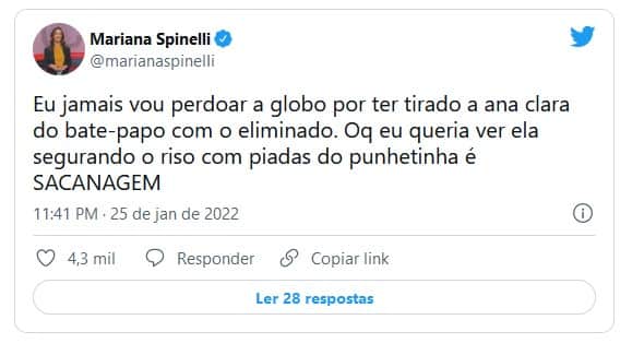 Internautas dispararam críticas em Rafa (Foto: Reprodução / Twitter) Internautas dispararam críticas em Rafa (Foto: Reprodução / Twitter)