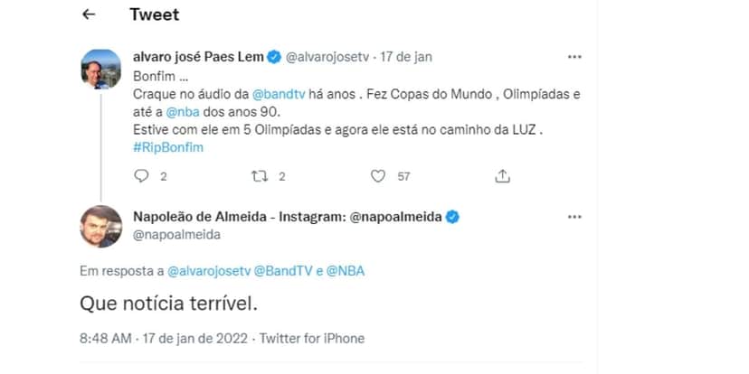 LUTO! Band anuncia morte de grande nome da emissora no mesmo dia da estreia de Faustão: "Que terrível" LUTO! Band anuncia morte de grande nome da emissora no mesmo dia da estreia de Faustão: "Que terrível"