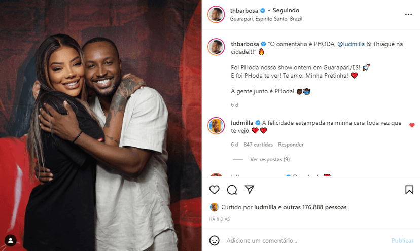 Thiaguinho e Ludmilla (Foto: Reprodução) Thiaguinho e Ludmilla (Foto: Reprodução)