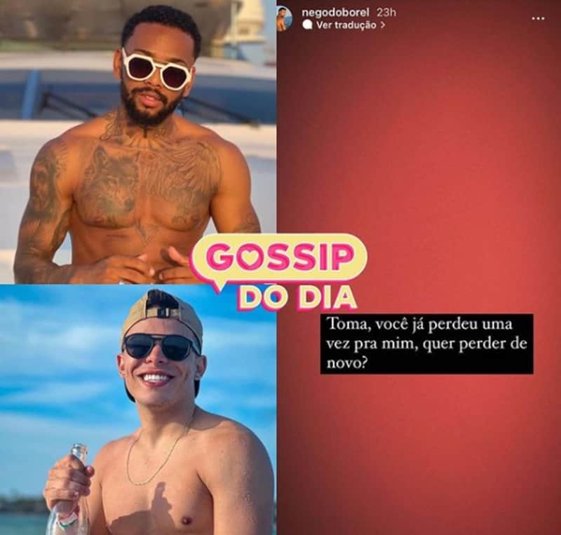 Segundo o perfil Gossip do Dia, a briga parece que vai ser feita entre cantor e ator (Reprodução/ Instagram) Segundo o perfil Gossip do Dia, a briga parece que vai ser feita entre cantor e ator (Reprodução/ Instagram)