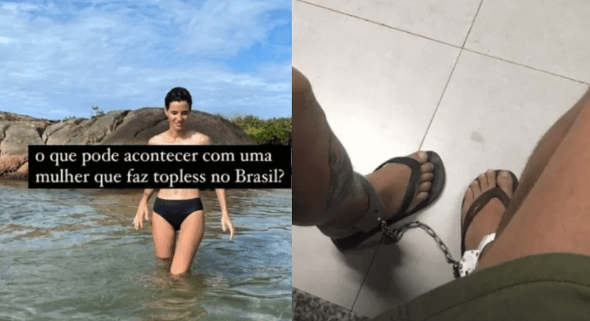 Beatriz Coleho foi detida após fazer topless (Foto: redes sociais) Beatriz Coleho foi detida após fazer topless (Foto: redes sociais)