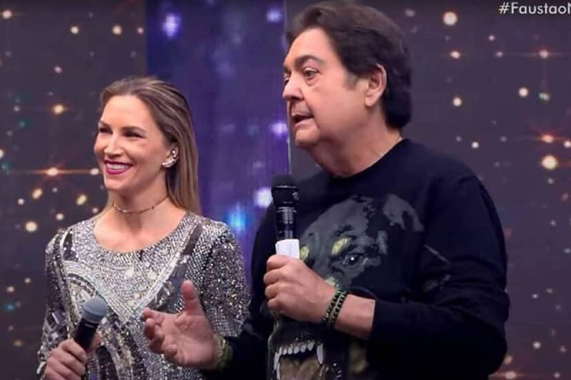 Anne Lottermann e Faustão na Band- Foto: Reprodução Anne Lottermann e Faustão na Band- Foto: Reprodução