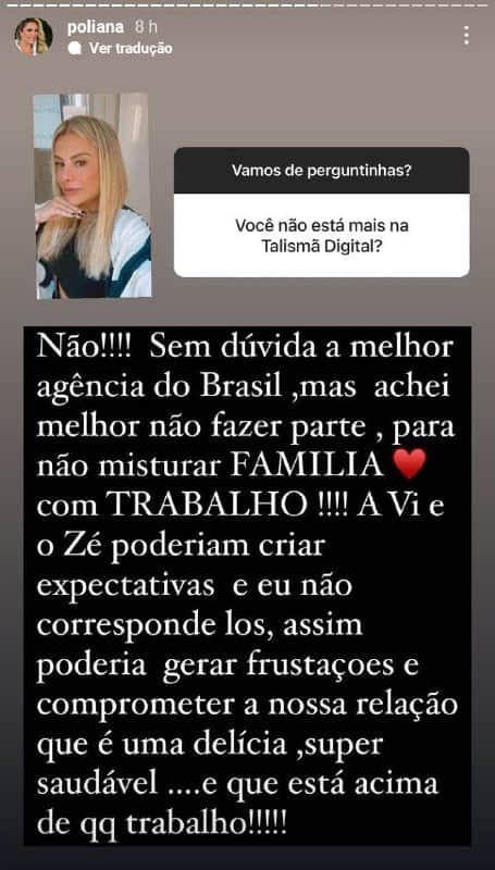 Poliana Rocha decidiu falar de Virgínia e Zé Felipe (Foto: Reprodução) Poliana Rocha decidiu falar de Virgínia e Zé Felipe (Foto: Reprodução)