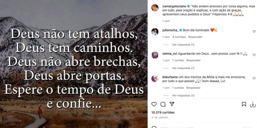 Luciano Camargo (Reprodução) Luciano Camargo (Reprodução)