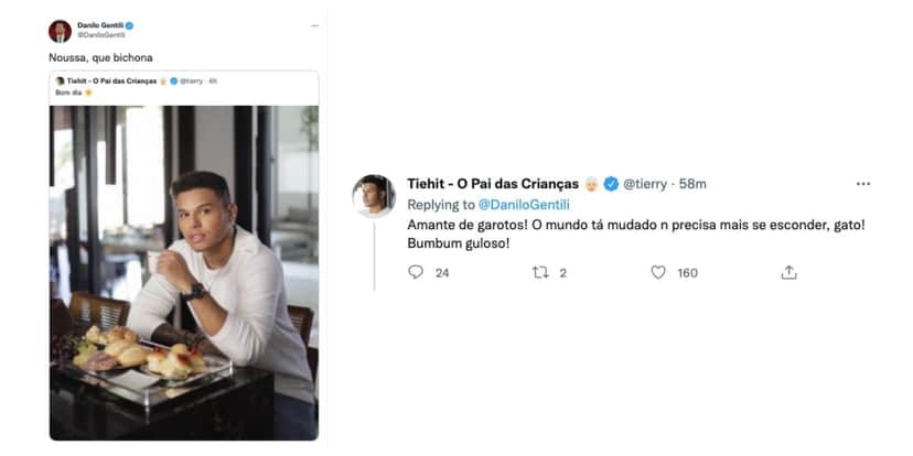Danilo Gentili diz que Tierry é gay e cantor sertanejo não deixa barato (Reprodução) Danilo Gentili diz que Tierry é gay e cantor sertanejo não deixa barato (Reprodução)
