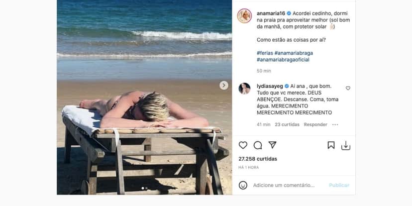 Ana Maria é flagrada dormindo em momento íntimo na praia (Reprodução) Ana Maria é flagrada dormindo em momento íntimo na praia (Reprodução)
