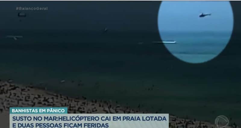 Gottino mostrou queda de helicóptero no BG SP- Foto: Reprodução Gottino mostrou queda de helicóptero no BG SP- Foto: Reprodução