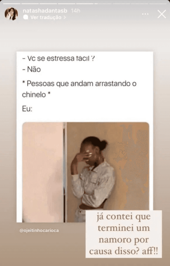 Natasha Dantas disse que terminou relacionamento por conta do barulho (Foto: Reprodução) Natasha Dantas disse que terminou relacionamento por conta do barulho (Foto: Reprodução)