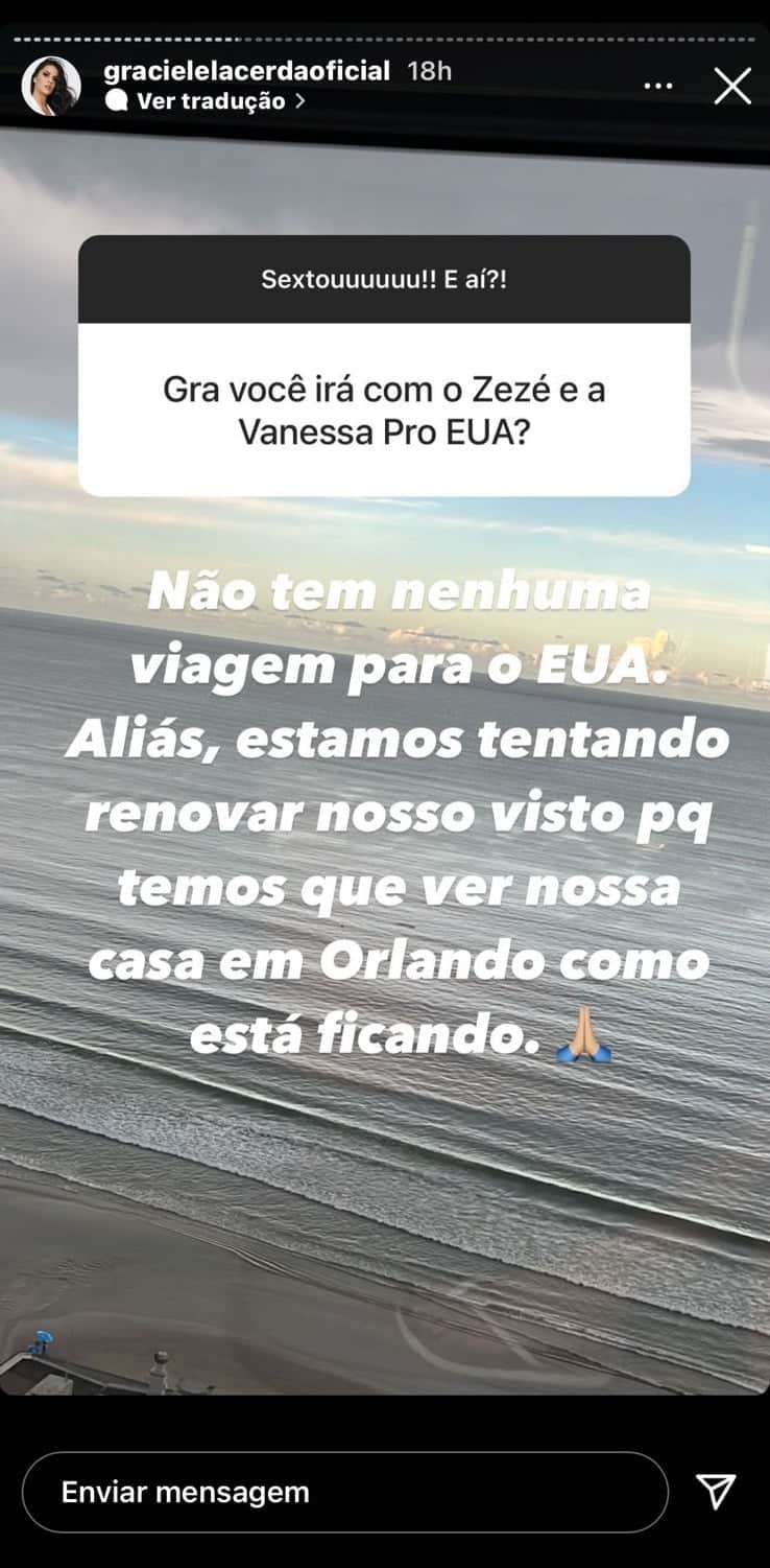 Publicação de Graciele Lacerda (Foto: Reprodução/Instagram) Publicação de Graciele Lacerda (Foto: Reprodução/Instagram)