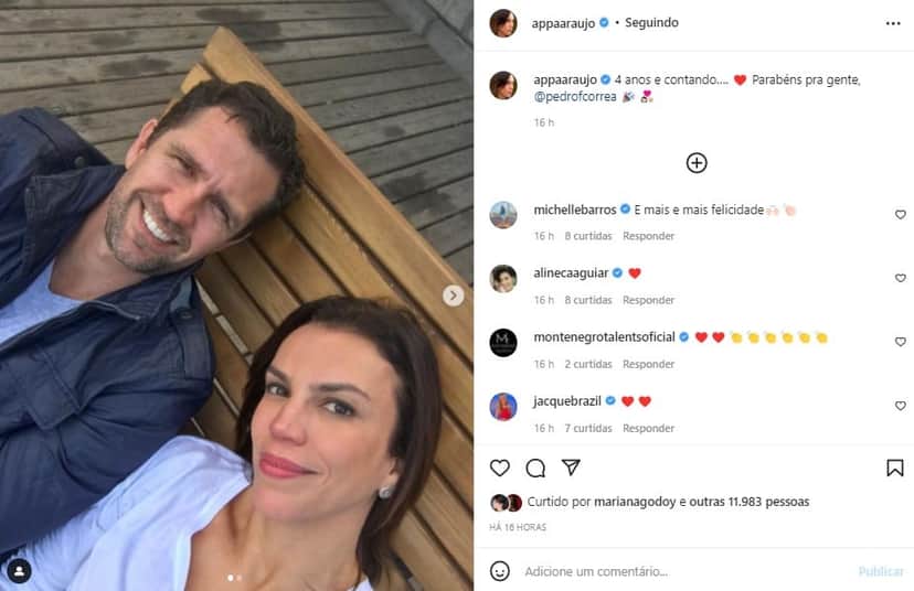 Ana Paula Araújo surgiu ao lado do marido (Foto: Reprodução/ Instagram) Ana Paula Araújo surgiu ao lado do marido (Foto: Reprodução/ Instagram)