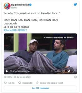 Perfil oficial do BBB zombou de Pedro Scooby (Foto: Reprodução / Twitter) Perfil oficial do BBB zombou de Pedro Scooby (Foto: Reprodução / Twitter)