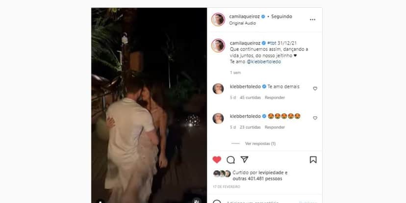 Camila Queiroz surgiu apaixonada por Klebber Toledo (Foto: Reprodução/Instagram) Camila Queiroz surgiu apaixonada por Klebber Toledo (Foto: Reprodução/Instagram)